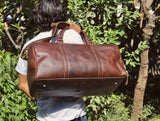 Handmade Personalized Real Leather Duffle Overnight Bag
