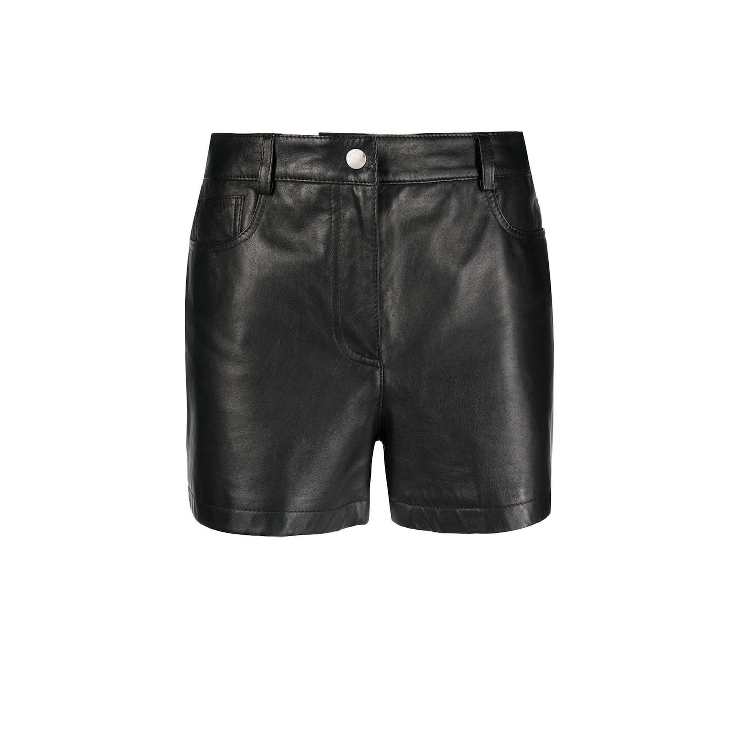 Real Leather High Waist Shorts