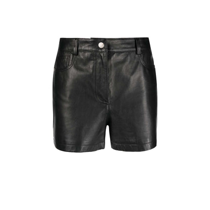 Real Leather High Waist Shorts