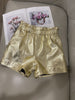 Gold High Waist Women Leather Shorts