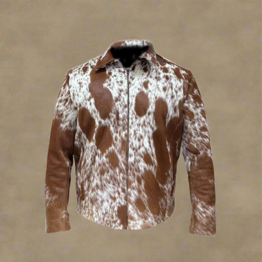 Cowhide Jackets Hair on Cow Skin Western Leather Jacket