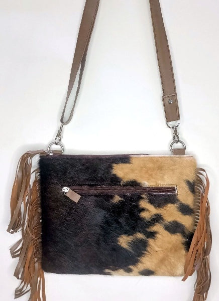 Real Cowhide Dark Crossbody Bag