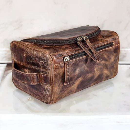 leather toiletry bag men