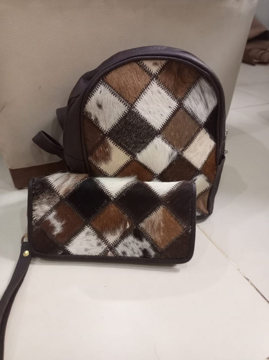 Mini Patchwork Cowhide Backpack