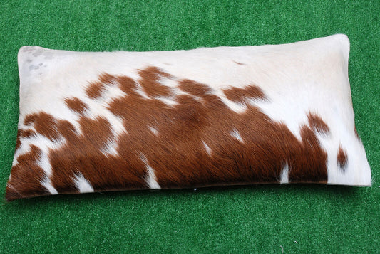 Brown White Cowhide Lumber Pillow Cover