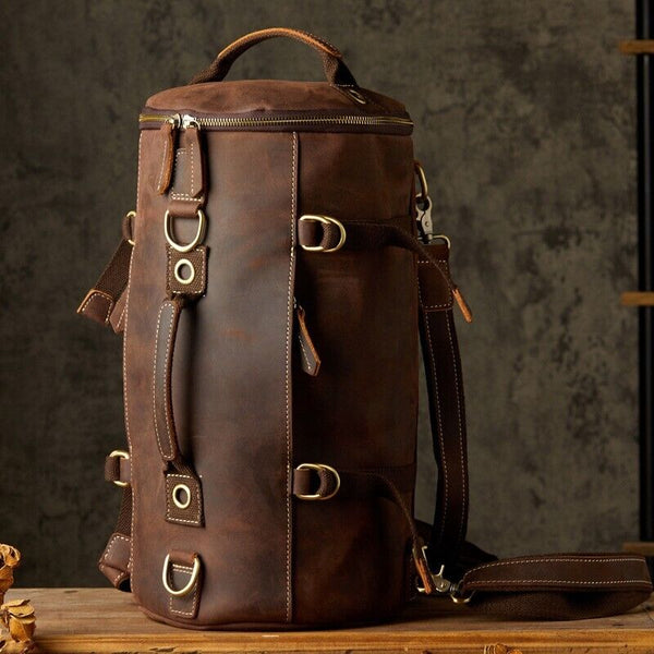 Versatile Cowhide Leather Travel Bag