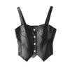 Brown Leather Slimming Vest For Women Slim Waist Suspender