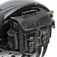 Large Genuine Leather Motorcycle Two Side Bag