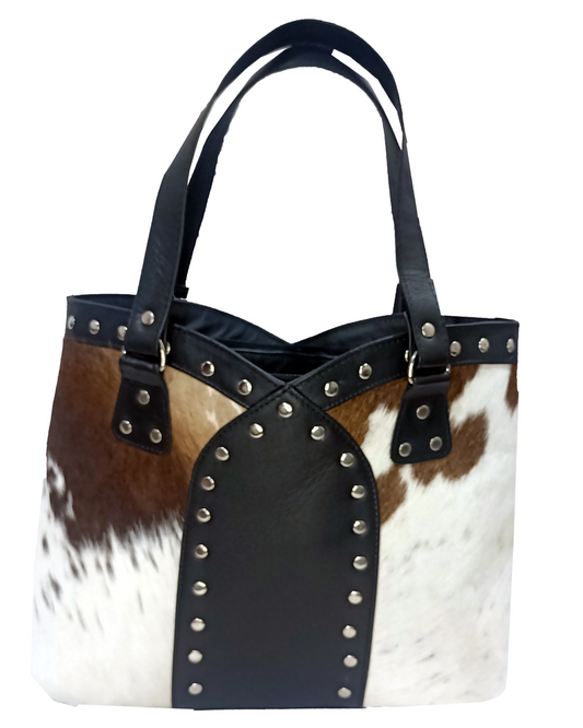 Real Natural Furry Cow Skin Tote Bag