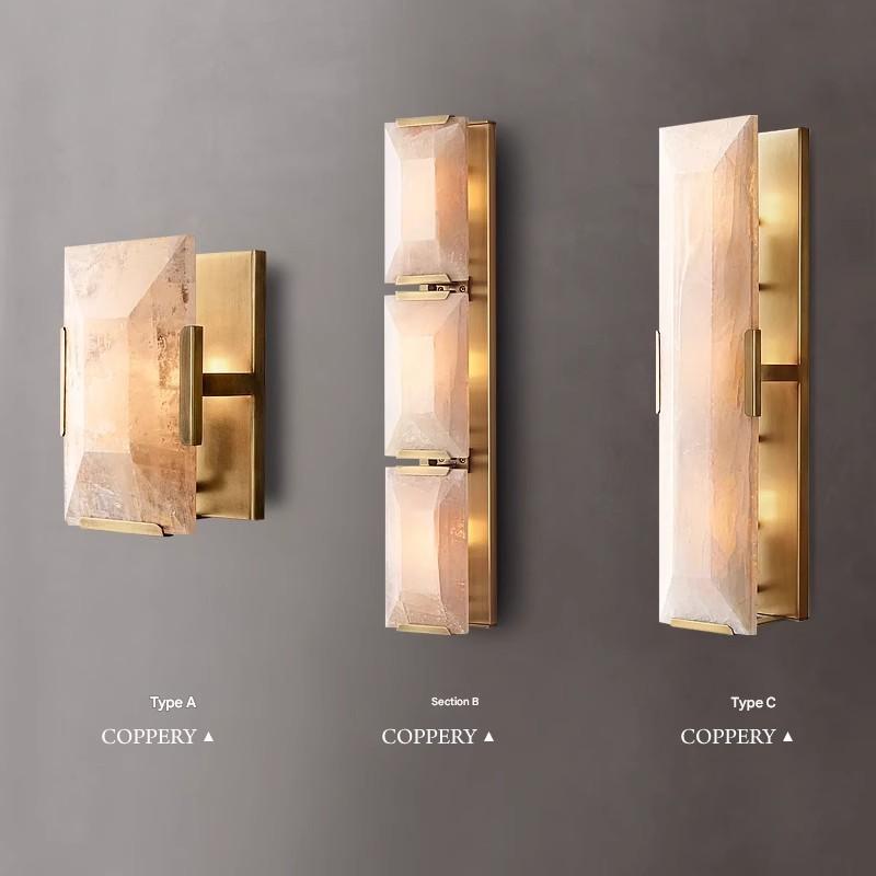 Modern Marble and Copper Wall Lamp Indoor Wall Sconce