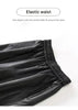 Women’s Leather Trousers High-Waisted Black Wide-Leg Pants