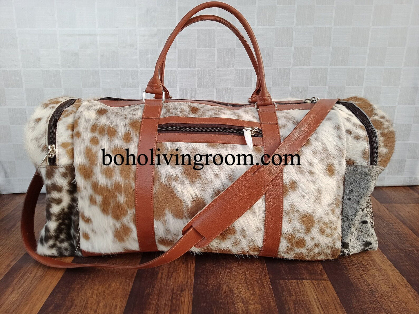 Exotic Speckled Cowhide Holdall Bag