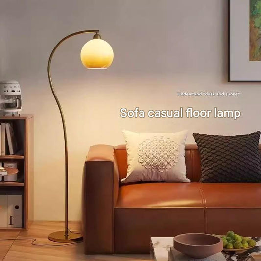 French Antique Floor Lamp Sunset Gradient Glass Standing Light