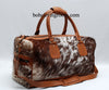 Cowhide Weekender Bag Speckled Brown White