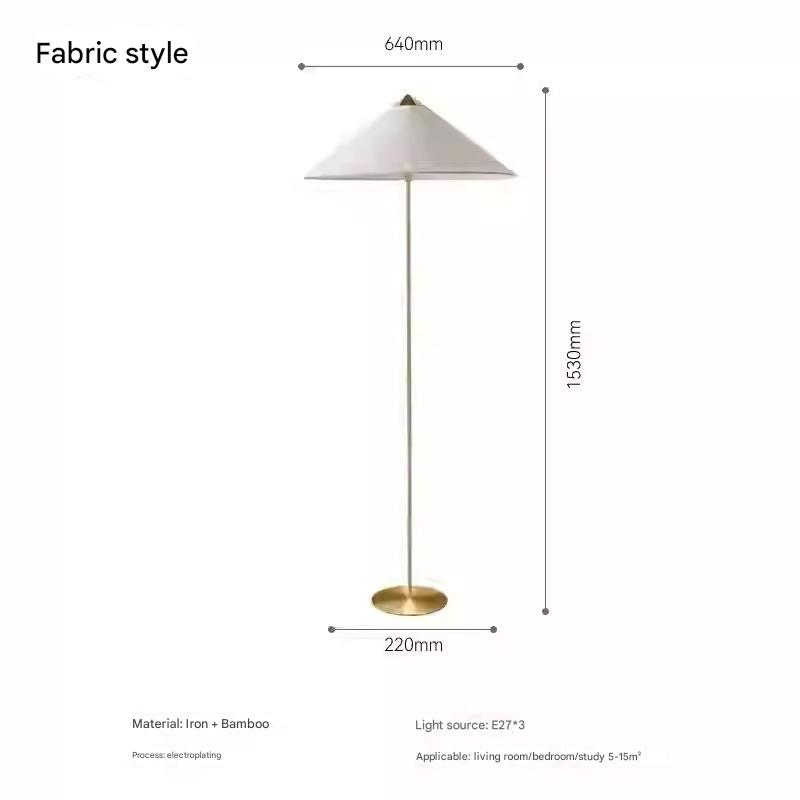 Danish Wabi-Sabi Rattan Floor Lamp Retro Hat Style Standing Light