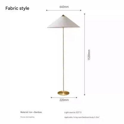 Danish Wabi-Sabi Rattan Floor Lamp Retro Hat Style Standing Light