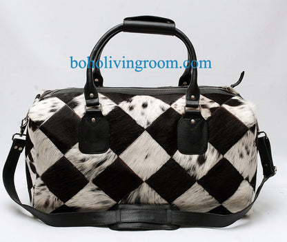 Cowhide Patchwork Weekender Purse