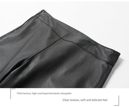 Women’s Flared Leather Pants High Waisted Cropped