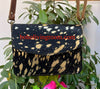 Black Golden Metallic Cowhide Sling Purse