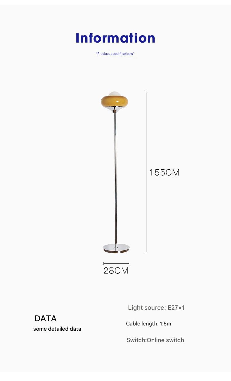 Retro Glass Floor Lamp Vintage Egg Tart Jade Shade