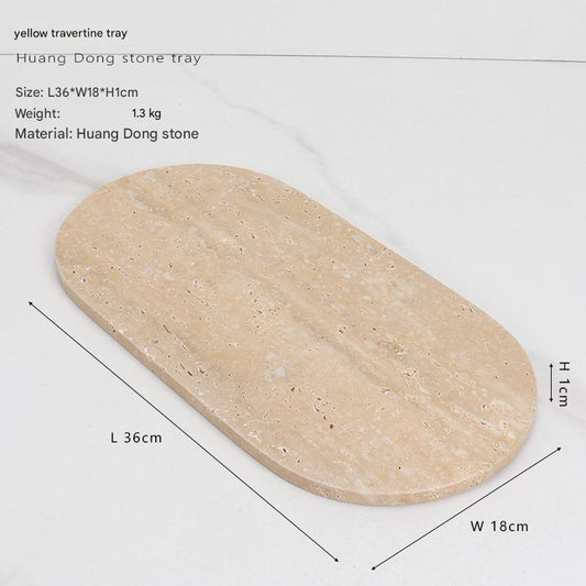 Nordic Light Luxury Natural Marble Tray for Bathroom, Vanity, and Table Décor