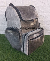 Solid Grey Cowhide Backpack