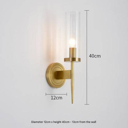 Modern Glass Shade Copper Wall Light Wall-Mounted Sconce
