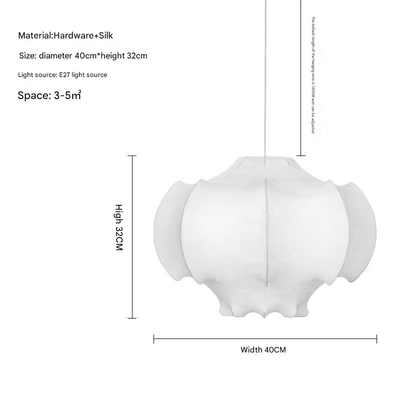 Japanese Wabi-Sabi Silk Chandelier Pendant Light