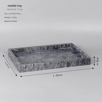 Black Natural Marble Bathroom Tray Luxury Hotel Vanity Organizer