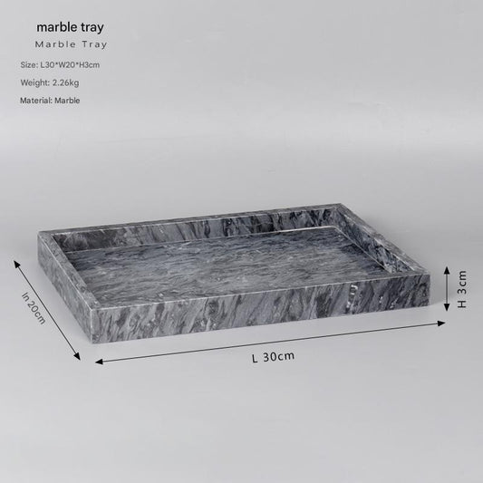 Black Natural Marble Bathroom Tray Luxury Hotel Vanity Organizer