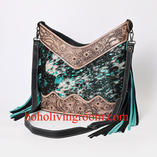 Real Cowhide Tooled Leather Bag