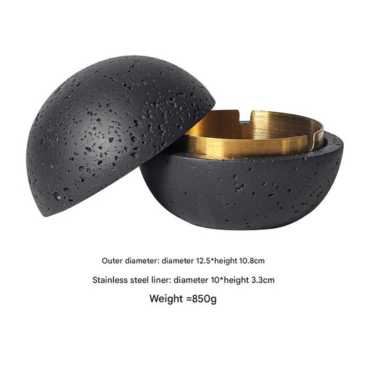 Nordic Design Volcanic Stone Spherical Cement Ashtray Home & Hotel