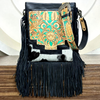 Luxury fringe cowhide leather crossbody bag