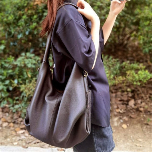 Leather Women Large Shoulder Messenger Tote Bag