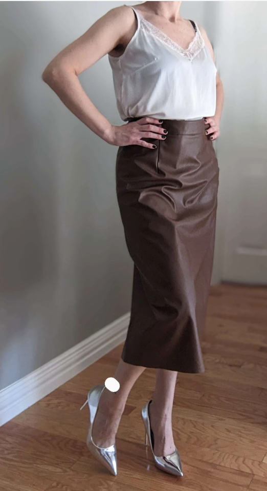 Genuine Leather Brown Skirt Tall