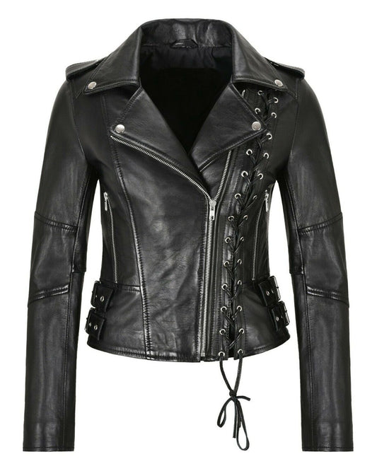 Stylish Leather Jacket With Lace