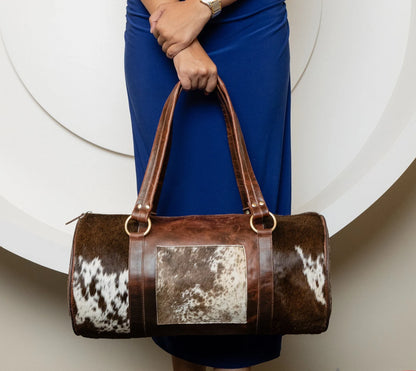 Cowhide Duffle Bag Tooled Leather