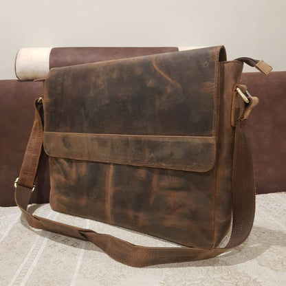 leather messenger bag for men