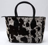 New Hair On Cowhide Black White Tote Purse