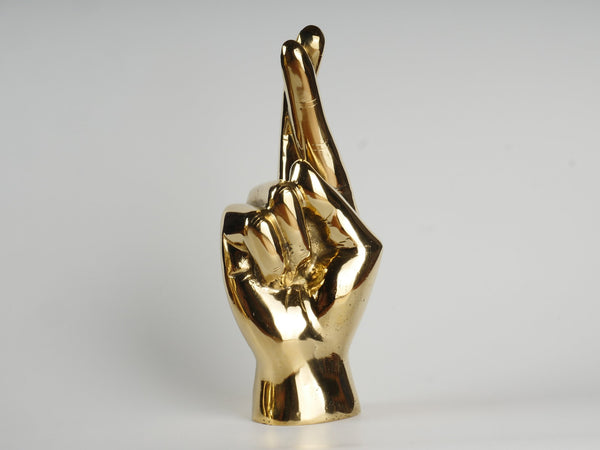 Brass The Crossed Fingers Sculpture