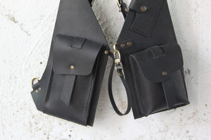 Leather Holster Bag with Adjustable Strap