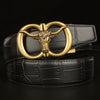 Men’s Leather Belt with Longhorn Buckle