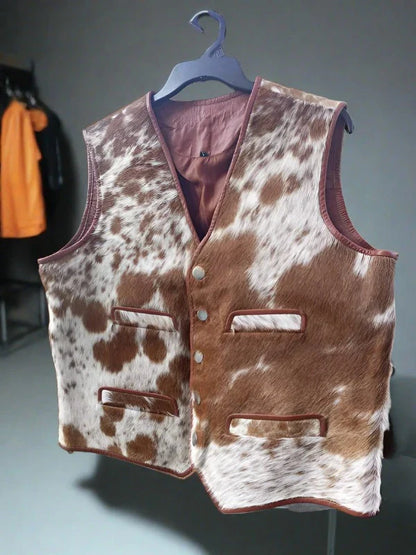 Genuine Hair On Cowhide Men's Vest