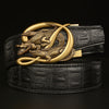 Men’s Leather Belt with Intertwined Crocodile Buckle