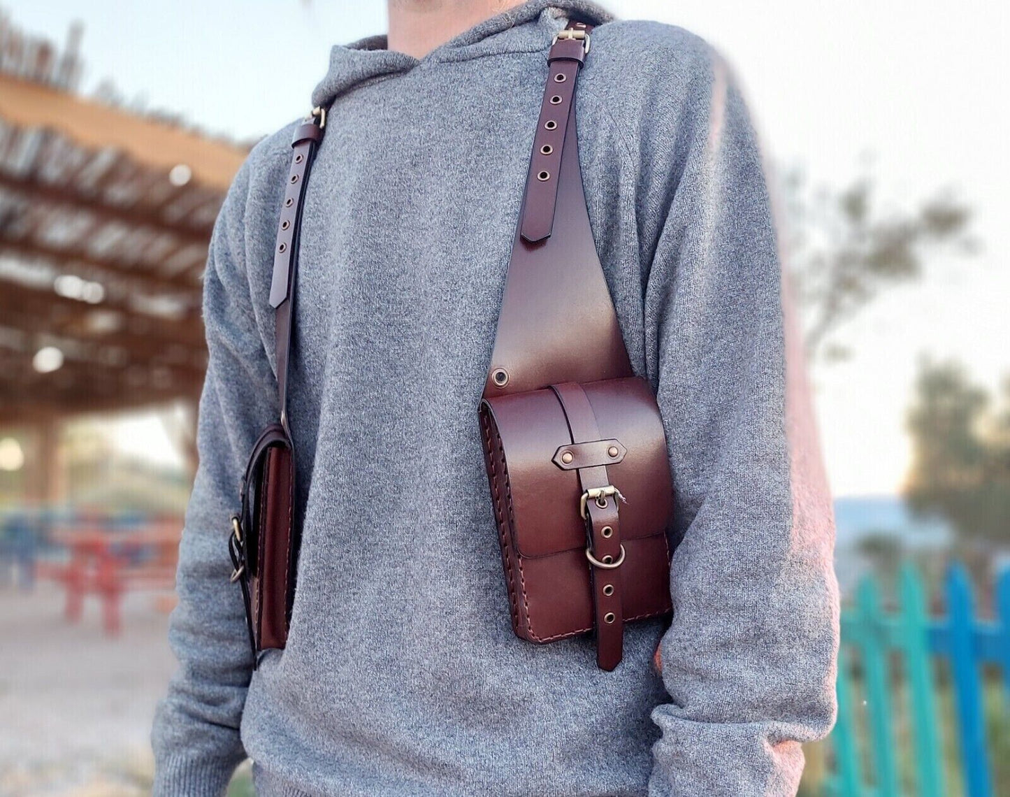 Handmade Shoulder Harness Leather Bag