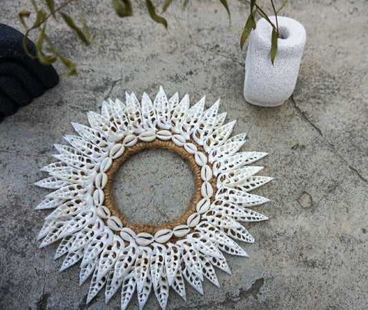 Seashells wall hanging beach house decor