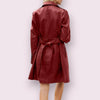 Women's Genuine Leather Trench Coat Jacket