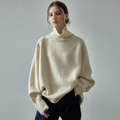 Low classic oversized high neck wool sweater 1 S