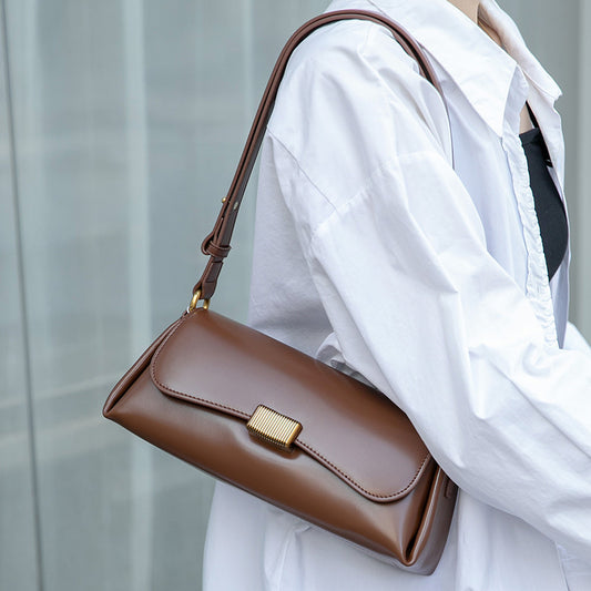 women genuine leather underarm bag