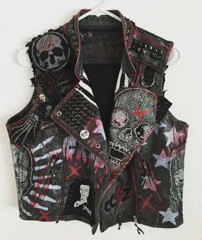 Men's Gothic Studded Leather Vest Jacket